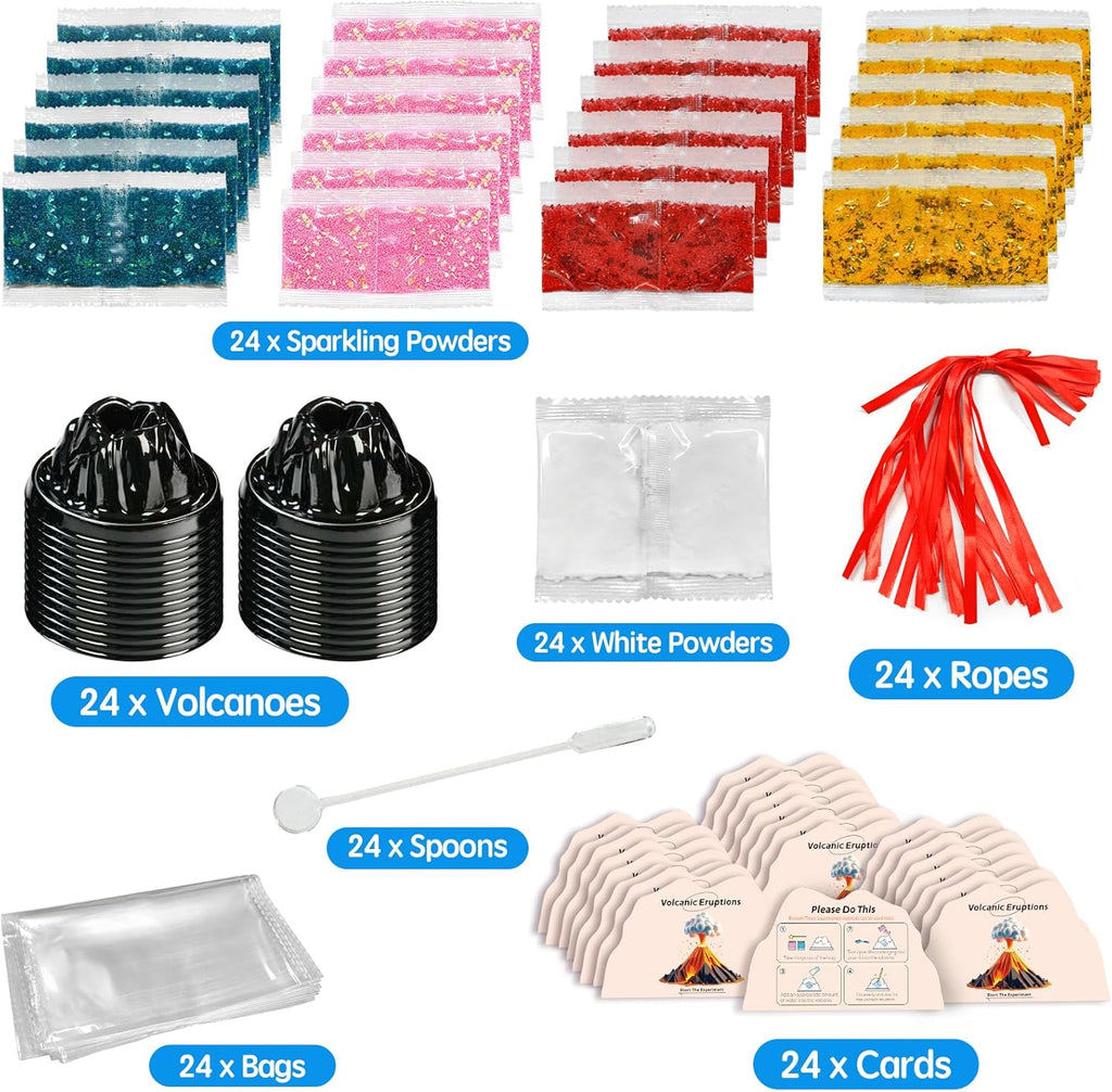 24Pcs Volcano Eruption Science Kit Party Favor Experiments Gifts for 4-6 8-12 Age Boys and Girls Valentine's Day