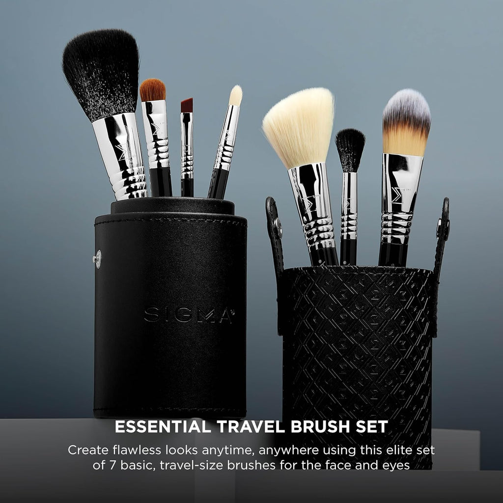 Essential Travel Brush Set 7-Pc Makeup Brushes & Carrying Case