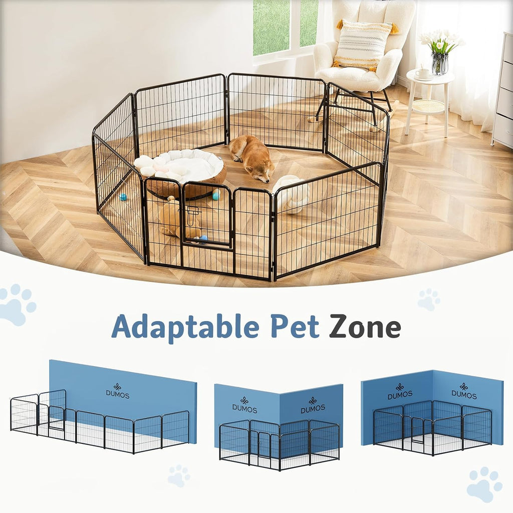 Dog Playpen 8 Panels 32 Inch Indoor Outdoor Metal Pet Fence