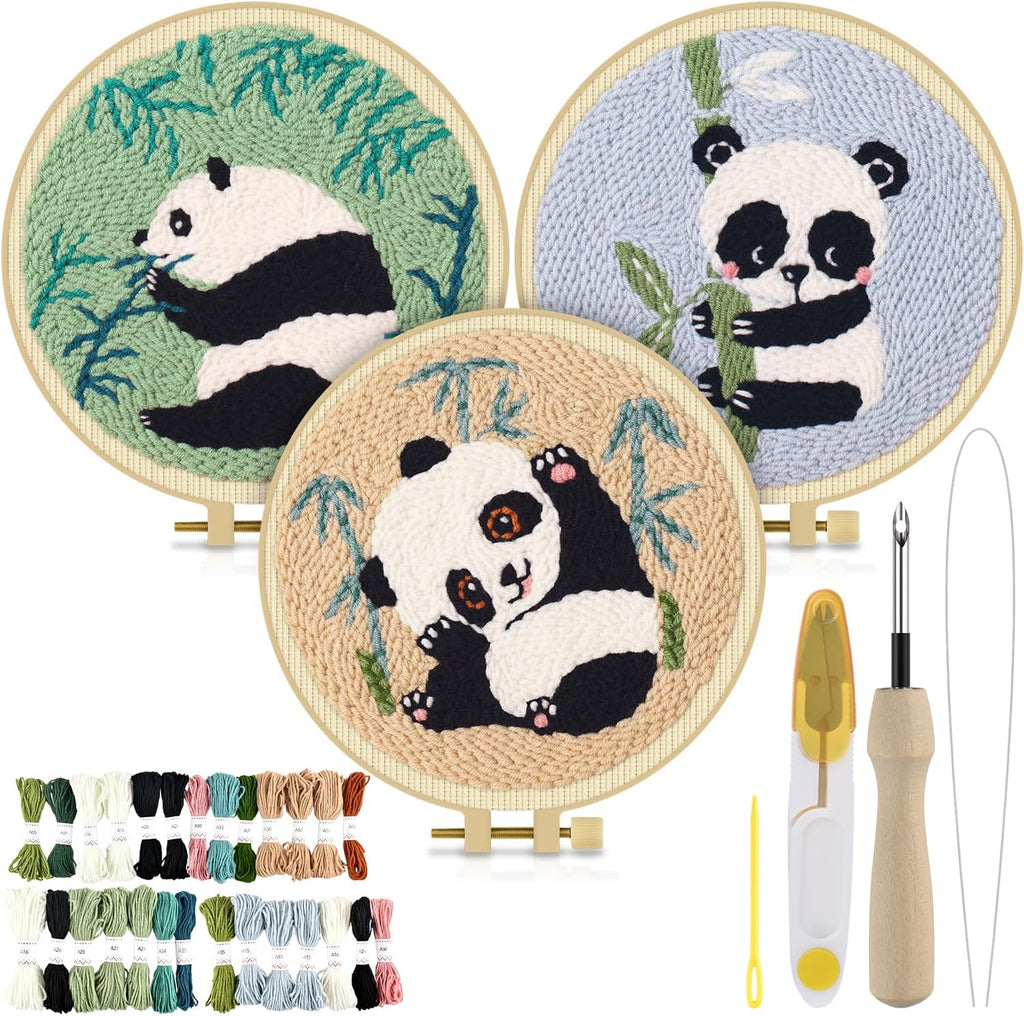 Punch Needle Kits, Panda Punch Embroidery Kits for Adults