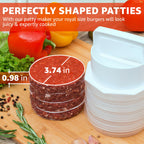 Hamburger Press Patty Maker Set 4 in 1 - Burger Patty Maker, Shaper for BBQ