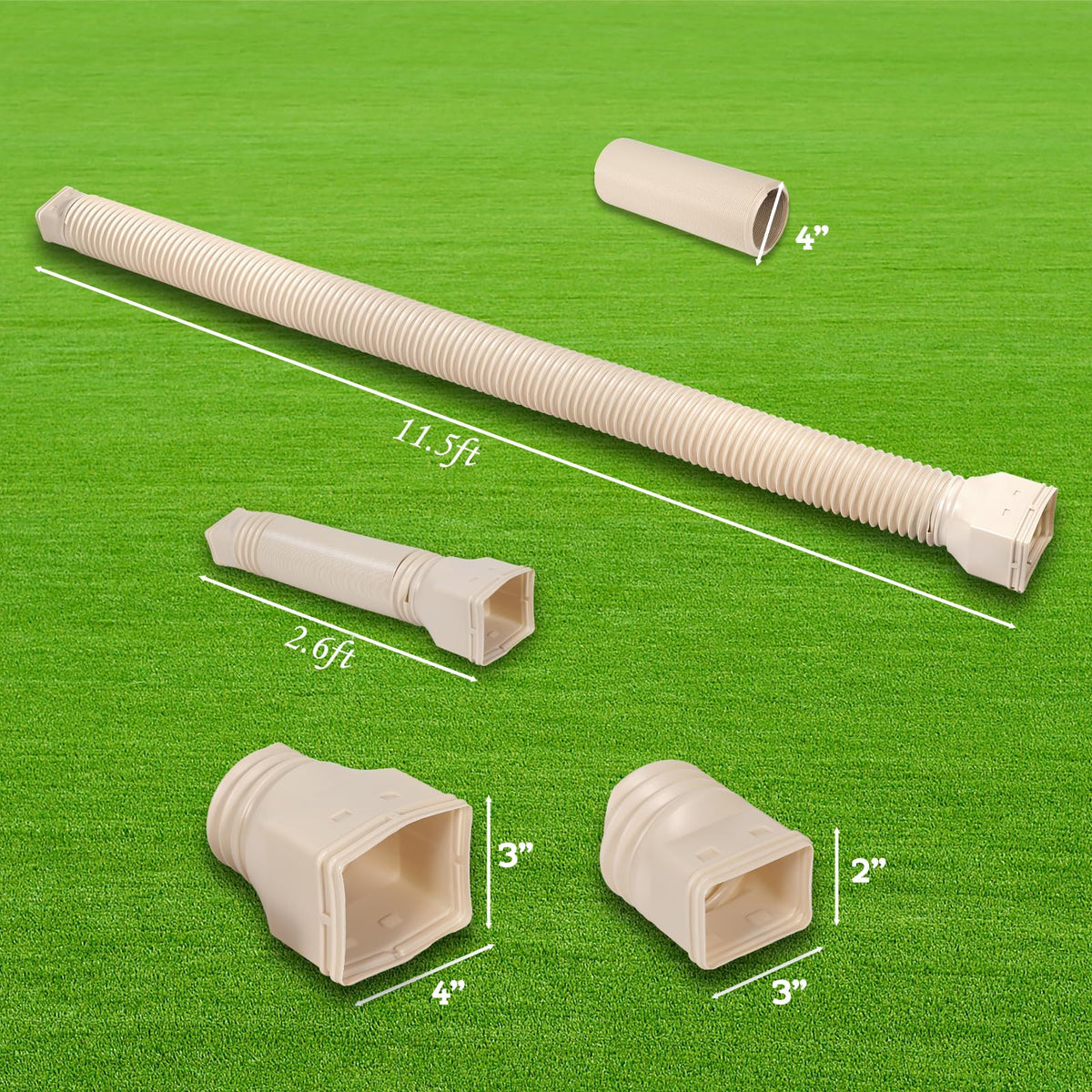 11.5ft Long Gutter Downspout Extensions Flexible, Drain Downspout Extender, Down Spout Drain Extender, Gutter
