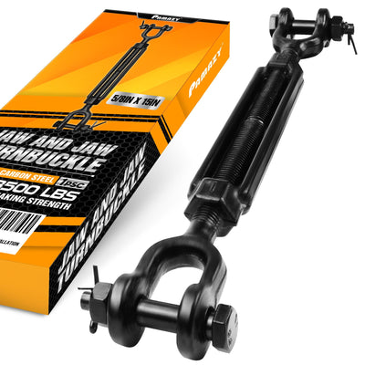 Heavy-Duty 3500LB 5/8”x15” Jaw and Jaw Turnbuckles for Cable Wire Tensioner