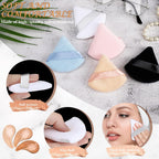 48 Pcs Triangle Powder Puff Velour Makeup Sponges,Bright Color