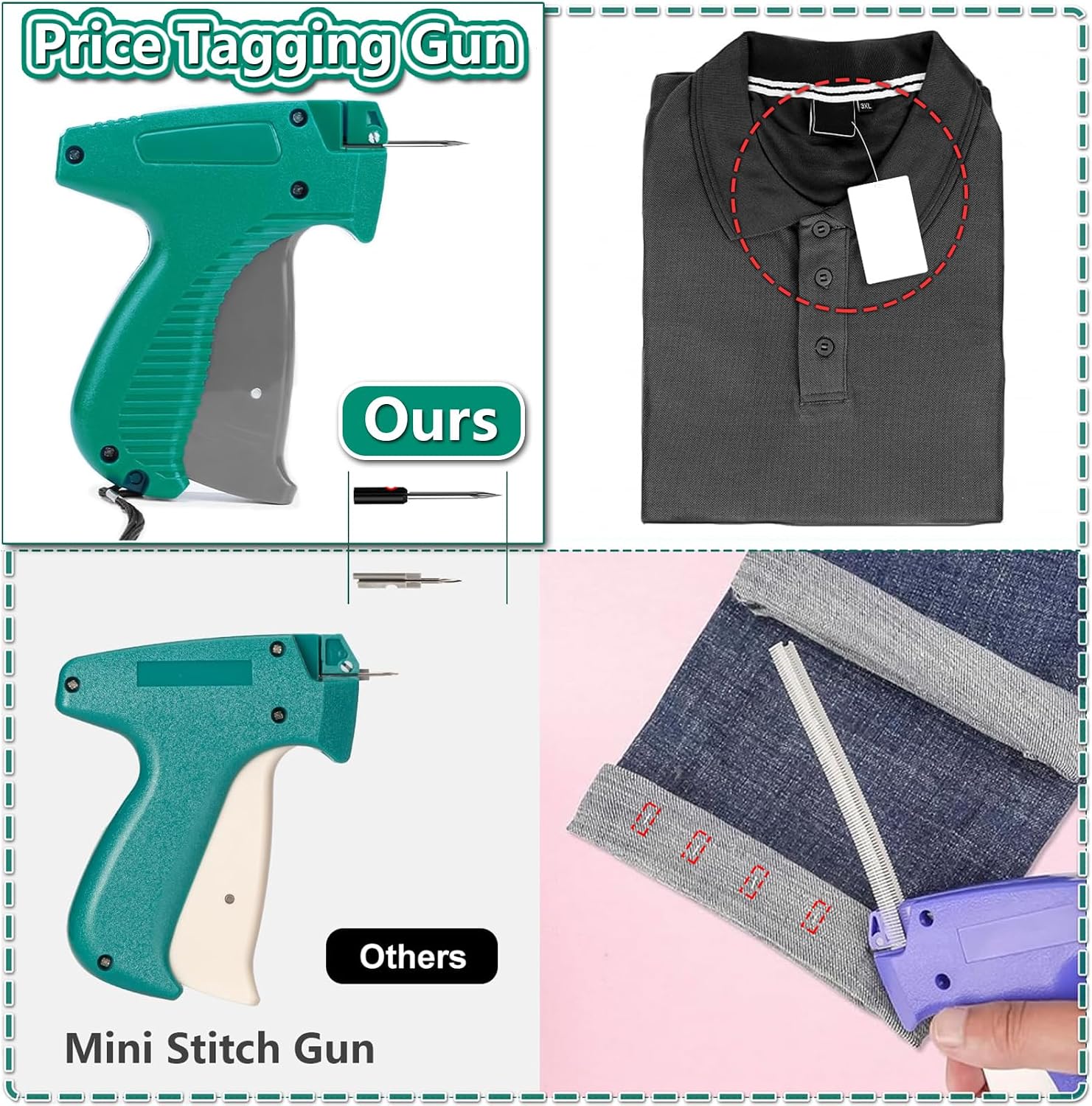 Tagging Gun for Clothing, Price Tag Gun for Clothes Labeler with Case, Standard Price Tagger Retail Garment Attacher