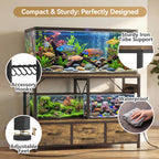 55-75 Gal Fish Tank Stand with Drawer, Power Outlet, Rustic HAS005SR