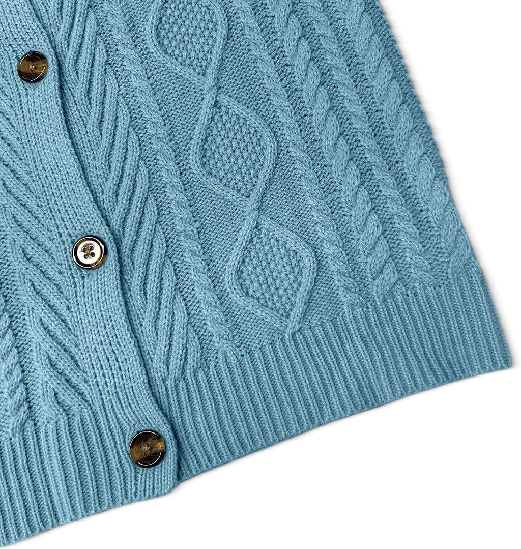Kid Girls Sweater Vest Sleeveless Button Down Knit Cardigan School Uniform Sweater Vest Top 5-13Y