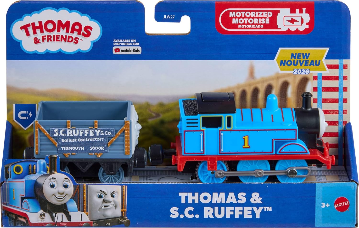 Motorized Thomas Engine & S.C. Ruffey Truck | Fisher-Price Battery-Powered Toy Train & Vehicle for Preschoolers