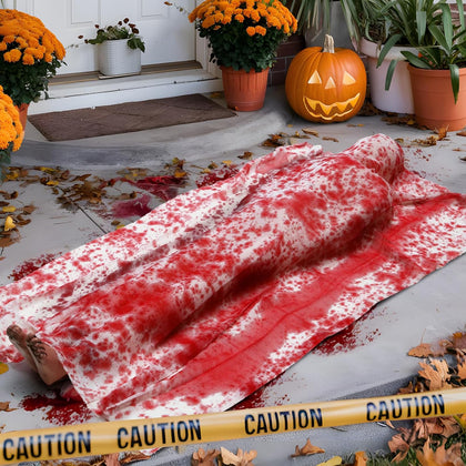 Halloween Decor – 5FT Bloody Corpse Prop, Lifesize Scary Dead Body Decoration for Indoor & Outdoor Haunted House