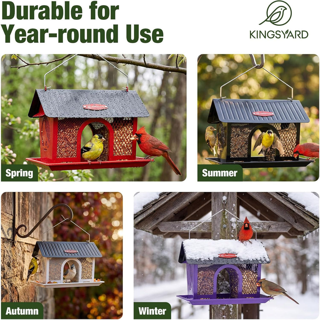 Wild Bird Feeder for Outdoors Hanging, All Metal