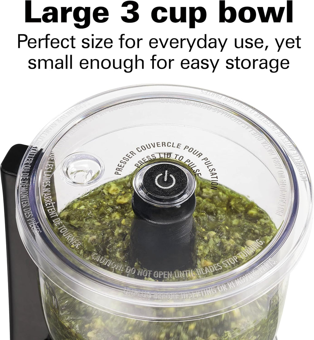 3 Cup Electric Vegetable Chopper & Mini Food Processor | Simple Stack & Press Design | 350 Watts & Stainless Steel