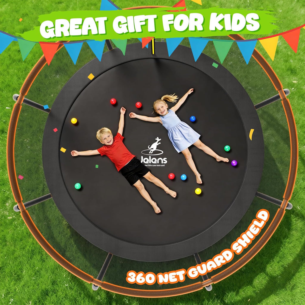Trampoline 8FT 10FT 12FT 14FT 15FT 16FT, Recreational Trampolines with Enclosure Net, Outdoor Anti-Rust Trampolines