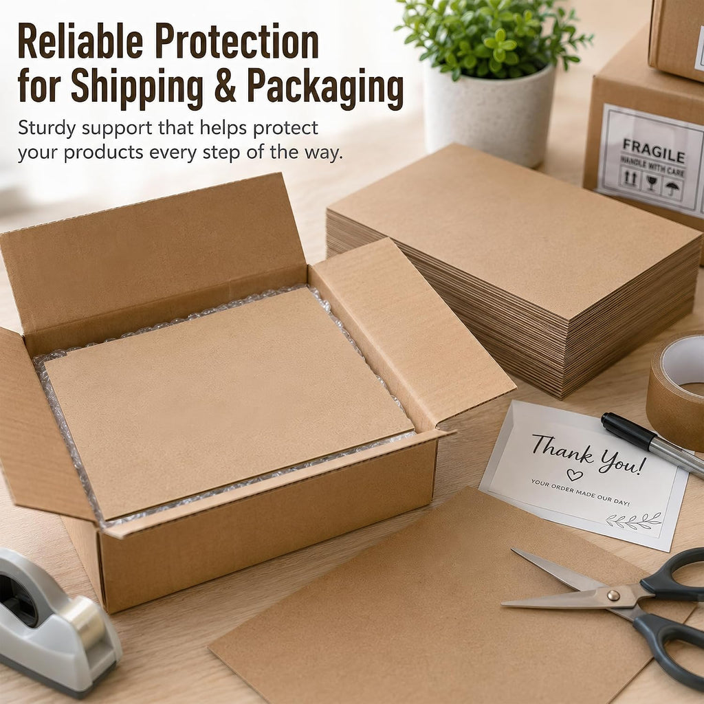 Heavyweight Kraft Chipboard Sheets - Thick 30pt Brown Cardboard Sheets - 100 Pack Chipboard 8.5" x 11" Rigid Chip