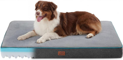 Memory Foam Dog Beds Large Sized Dog - Orthopedic Pet Beds for Crate with Removable Washable Cover and Nonskid