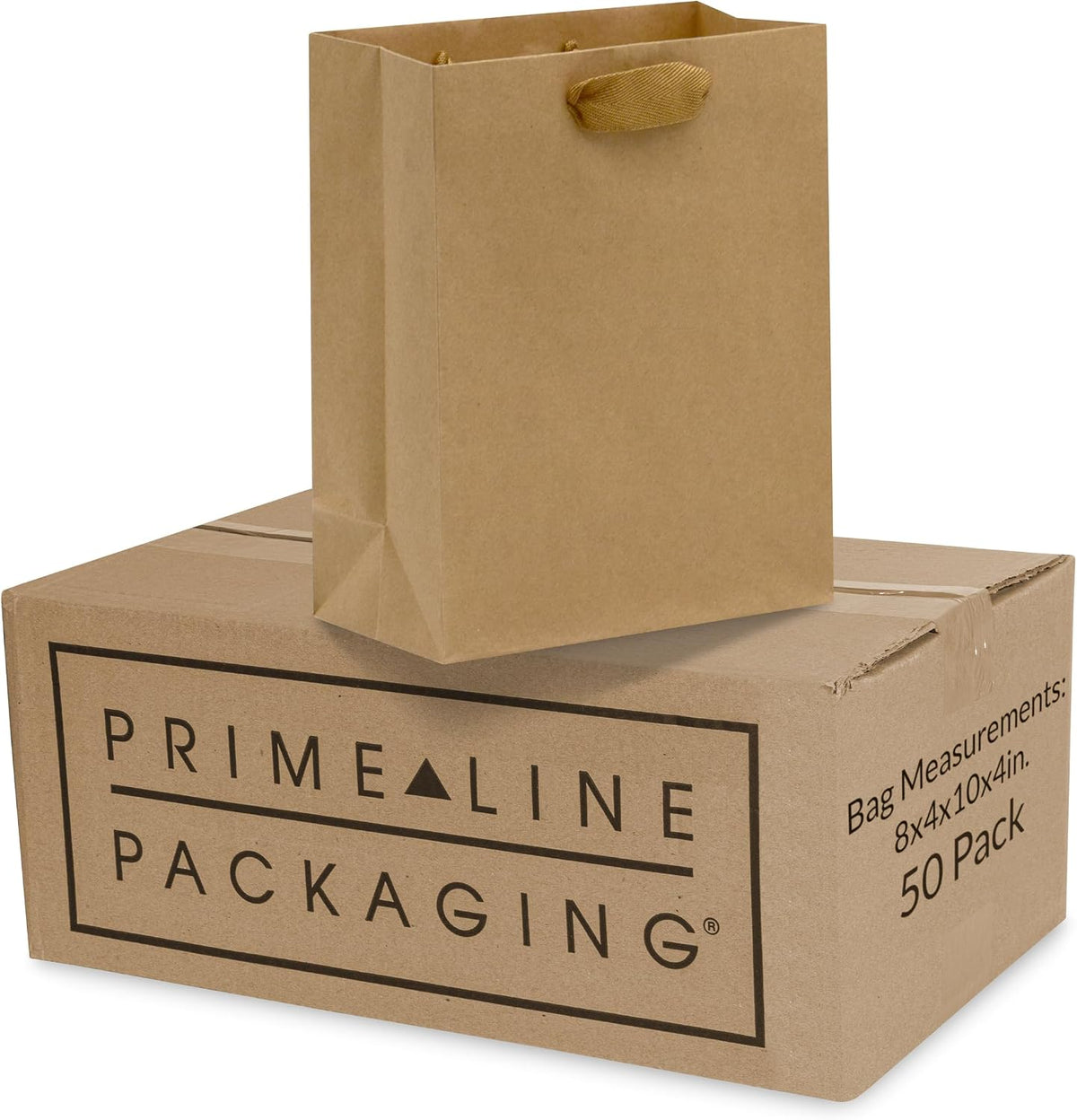Paper Gift Bags with Handles, 8x4x10 Inch, 50 Pack