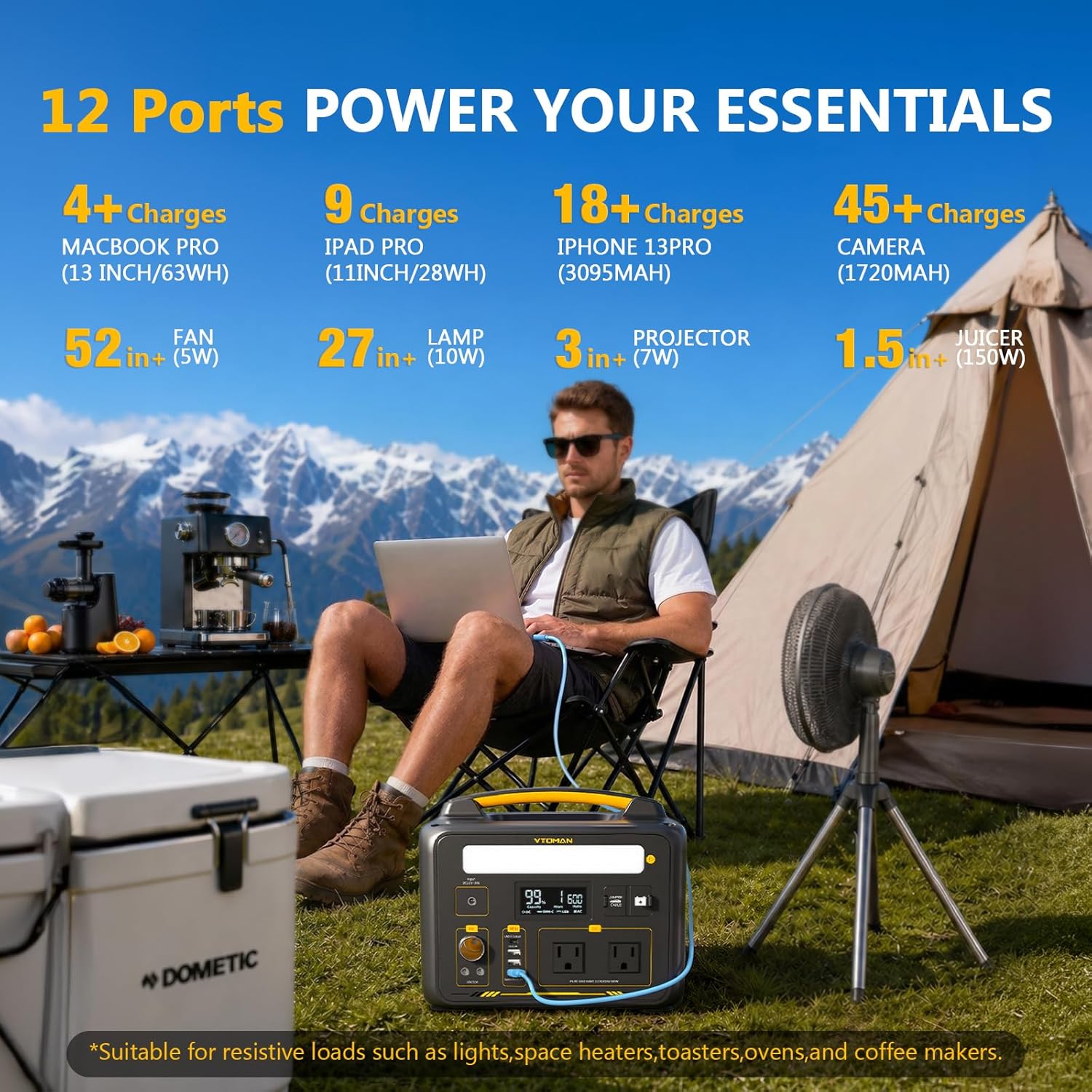 Jump 600X Portable Power Station 600W, 299Wh Solar Generator LiFePO4 Battery Power Station with Jump Start for Car