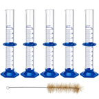 5 Pack 100 ml Graduated Cylinder, Glass Measuring Cylinder Set