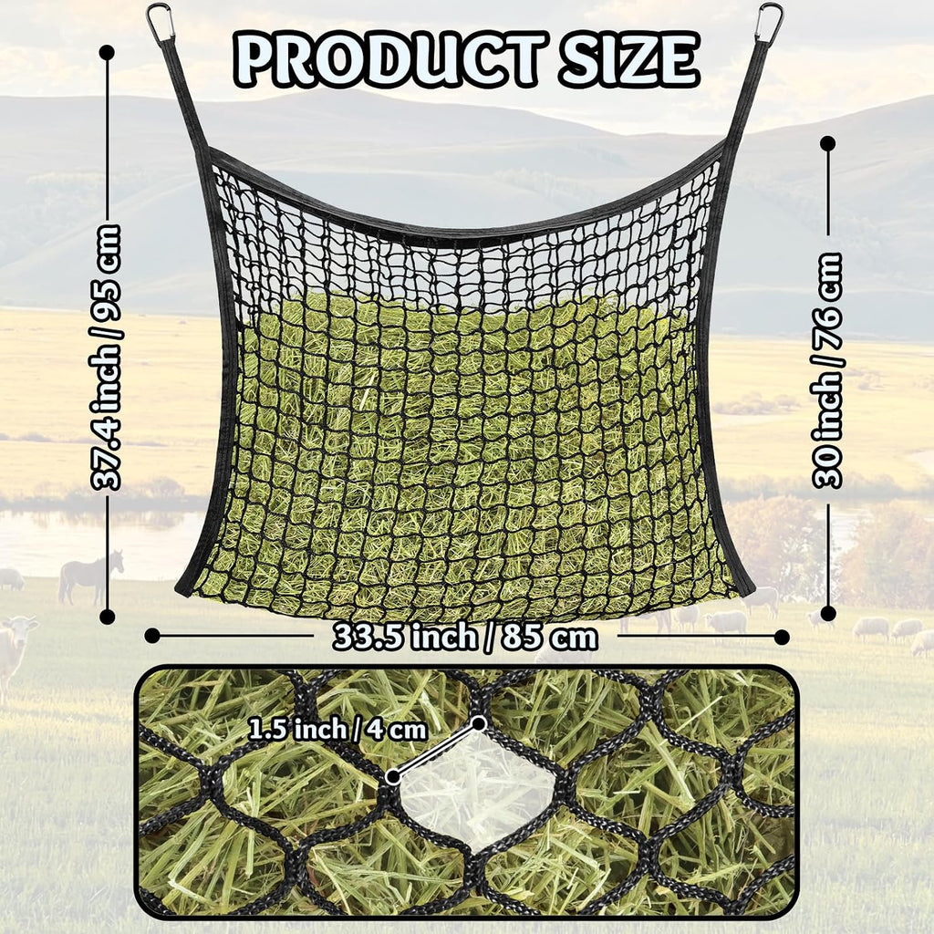 Hay Bags for Horses, Slow Feed Hay Nets for Horses Goat Sheep, Large Capacity Hay Feeder for Stall, Trailer, Pasture