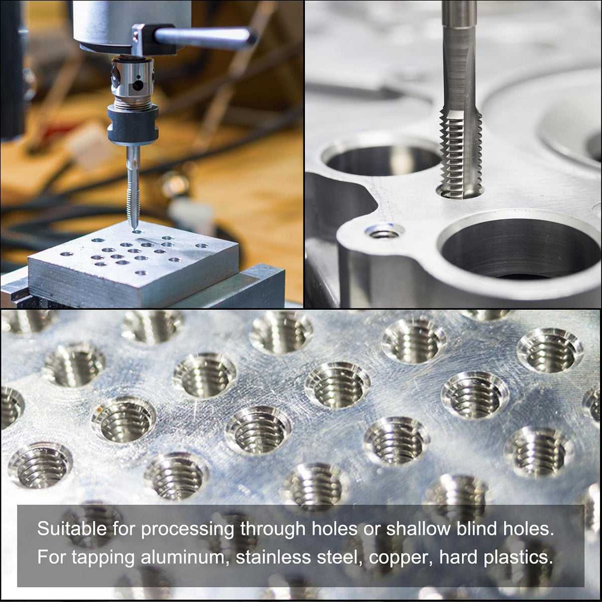 uxcell Thread Milling Taps, #8-32 UNC High Speed Steel (HSS) 3 Straight Flutes Machine Screw Thread Threading Tap, 4" Length (Extra Long)