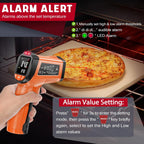 Infrared Thermometer Gun, Non-Contact Digital Laser Temperature Gun, -58°F to 1076°F, Adjustable Emissivity and