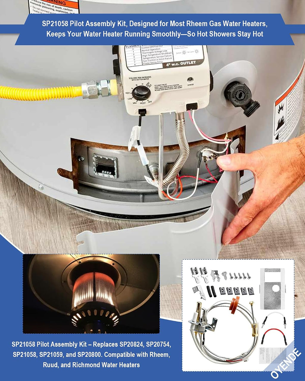 SP21058 for Rheem Pilot Assembly Kit for Rheem Water Heater Parts