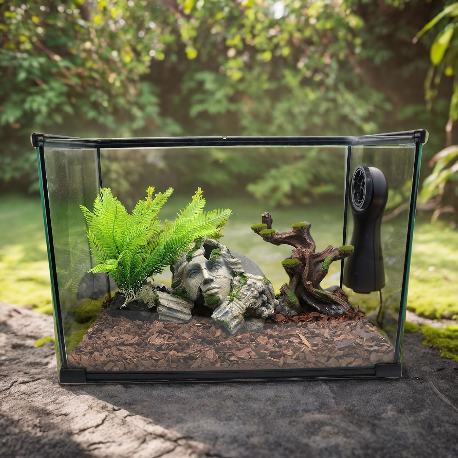 Reptile Cave Hideout Tank Accessories Decorations, Aquarium Hideaway Cave Fish Tank Decorations for Amphibians, Betta