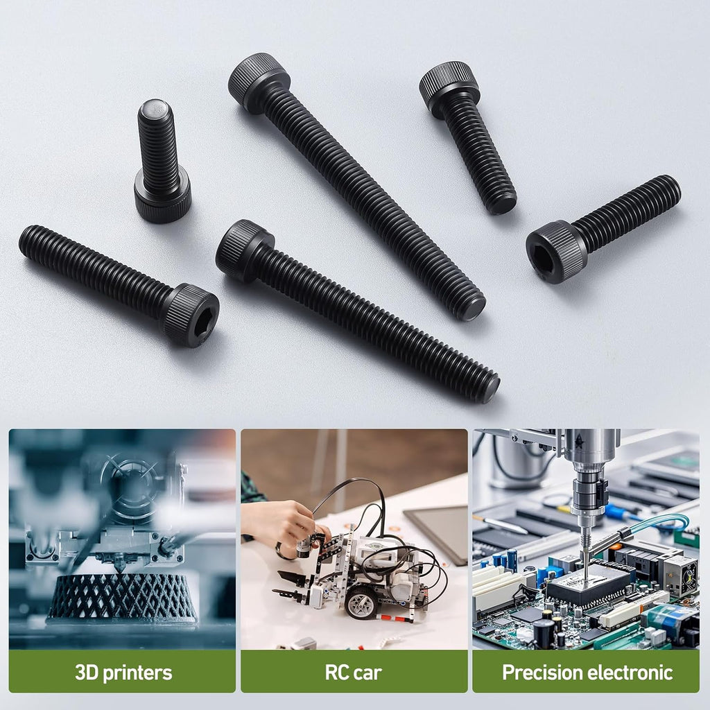 M5-0.8 x 55mm Bolt, 40PCS M5 Hex Socket Head Cap Screws Bolts, 12.9 Grade Alloy Steel, Full Threads, Allen Socket Drive, with Hex Spanner