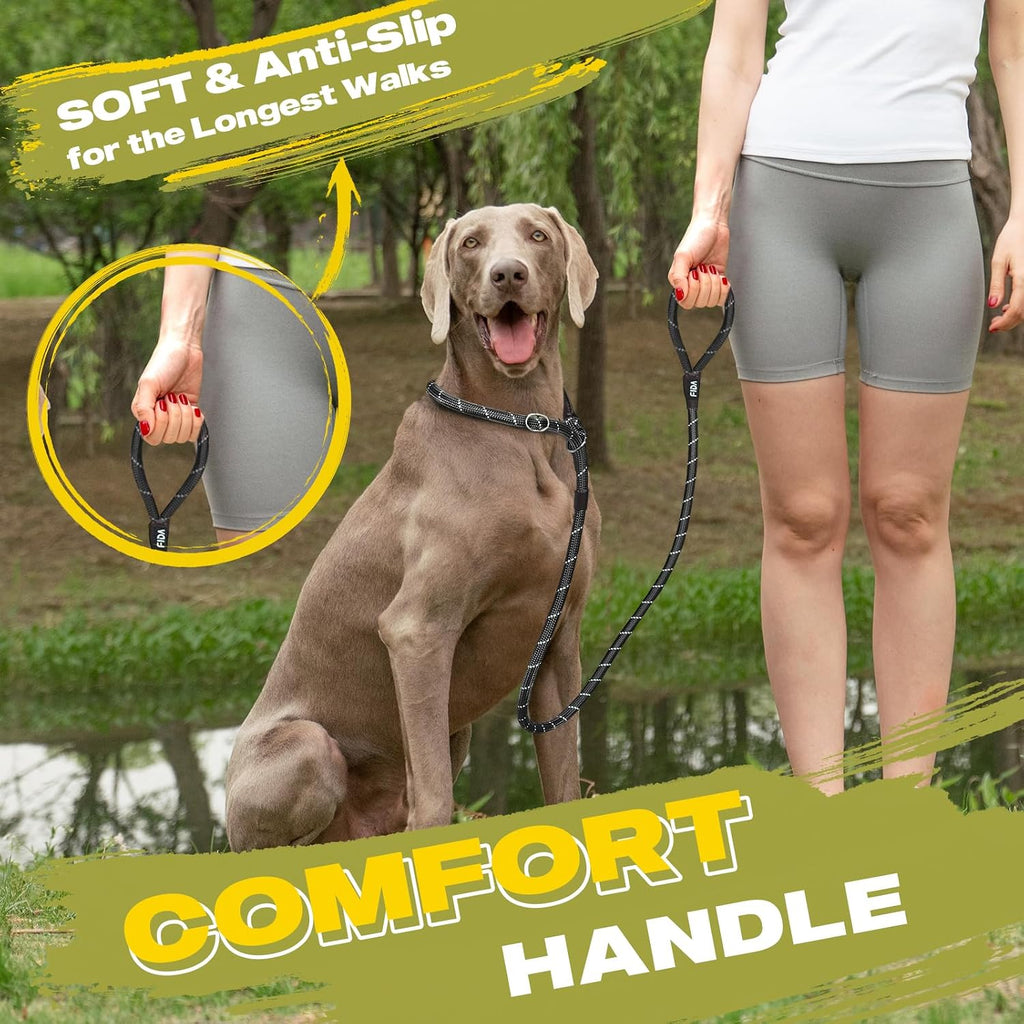 Durable Slip Lead Dog Leash, 6 FT x 1/2" Heavy Duty Dog Loop Leashes, Comfortable Strong Rope Slip Leash for Large