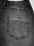 Women's Straight Leg Jeans Mid Rise Button Fly Jeans