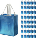40 Pack Reusable Gift Bags with Handle, 10 x 8 x 4 Inch, Light Blue