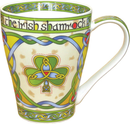 Irish Weave Bone China Mug Collection With Shamrock Ring Print