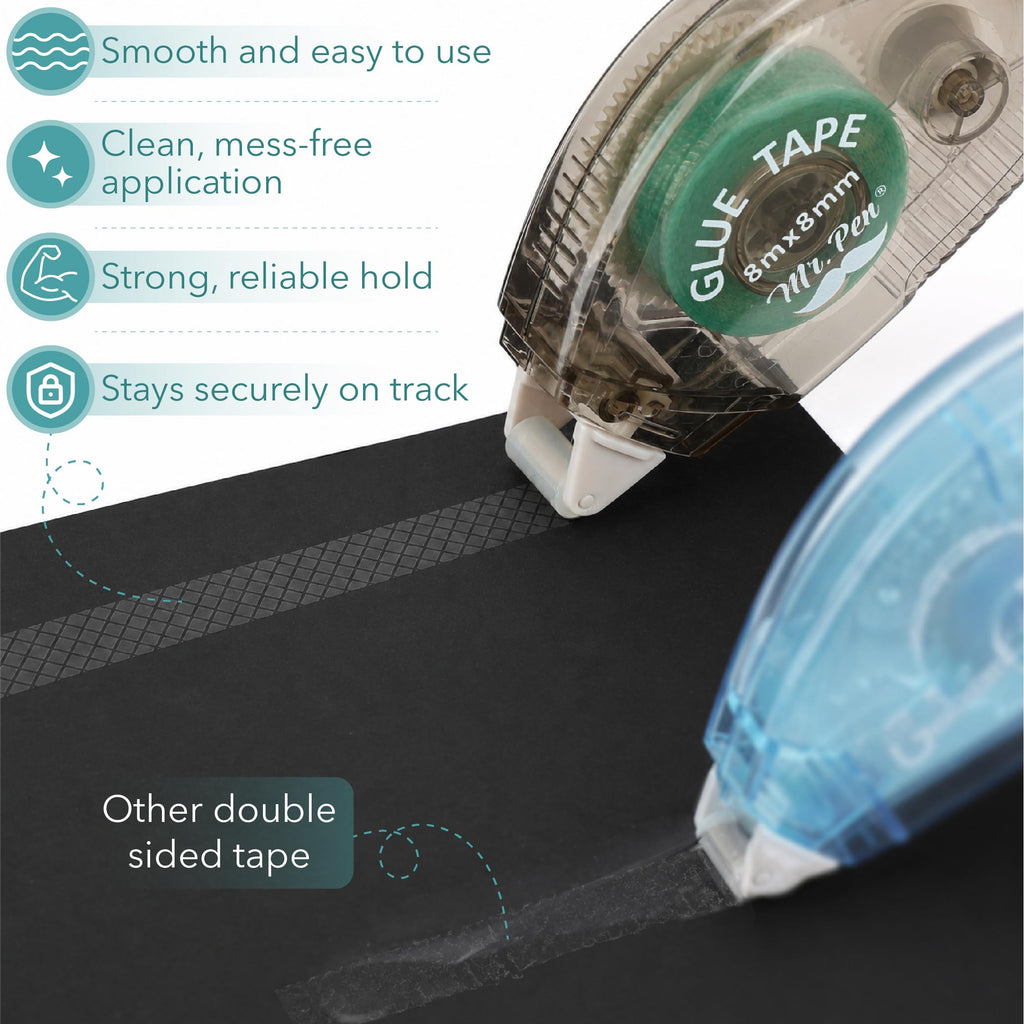Scrapbook Tape, 0.31 in x 26 FT, 8 Pack, Double Sided Tape Roller