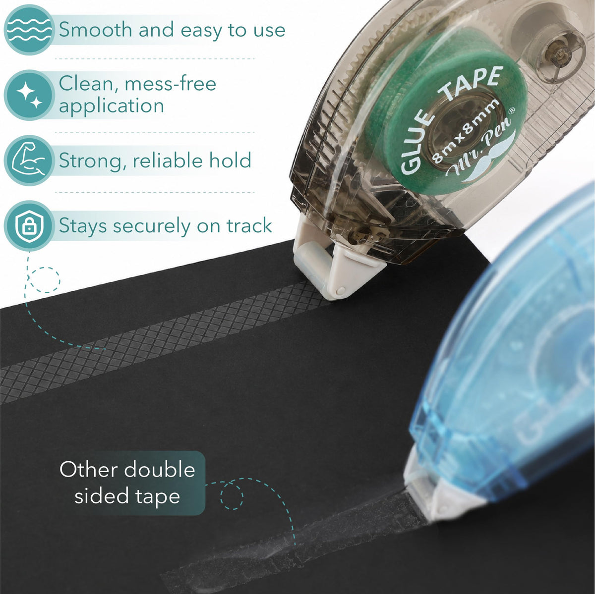 Scrapbook Tape, 0.31 in x 26 FT, 8 Pack, Double Sided Tape Roller
