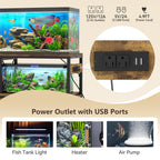 55-75 Gal Fish Tank Stand with Drawer, Power Outlet, Rustic HAS005SR