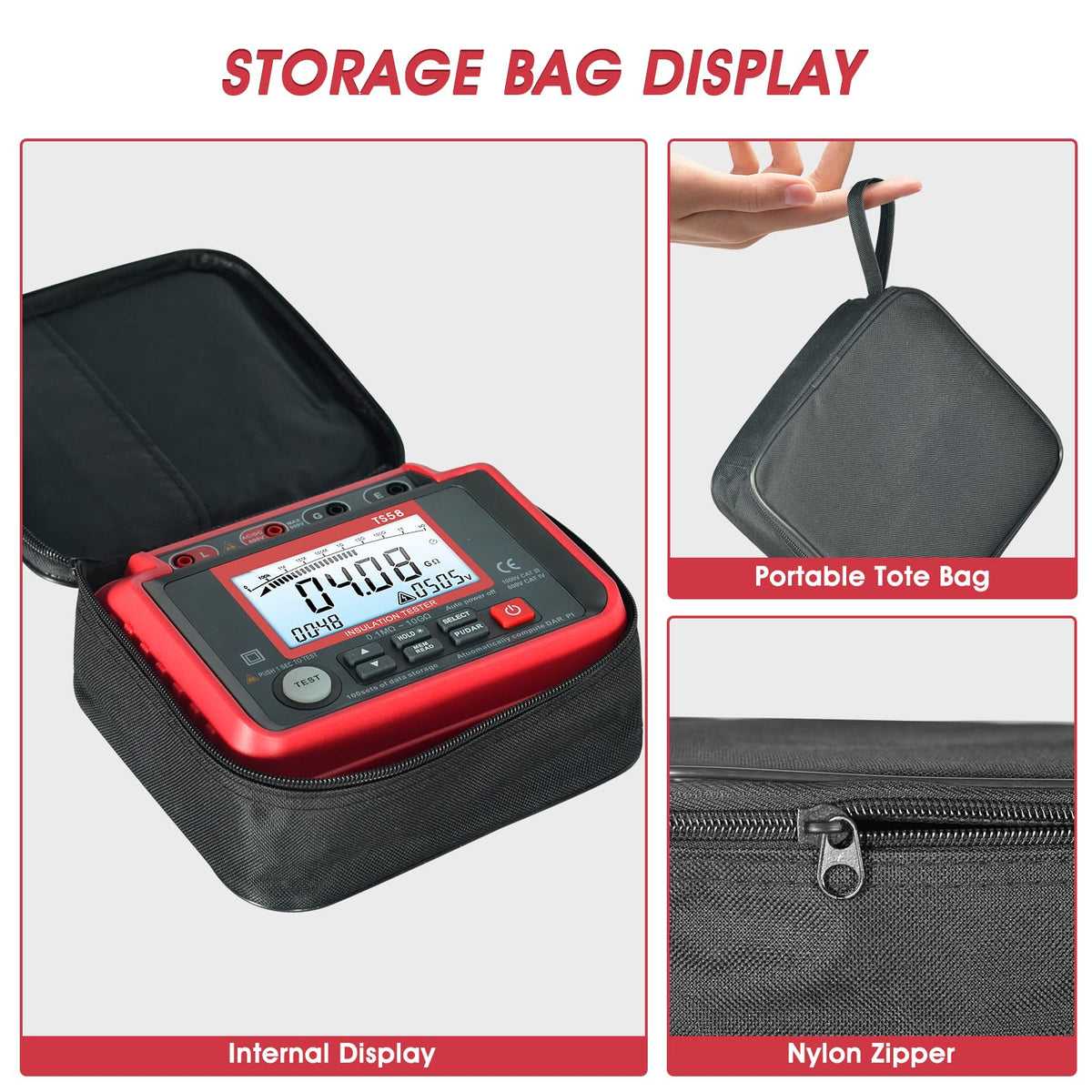 Megohmmeter, 1000V/2500V/5000V Digital Insulation Resistance Tester