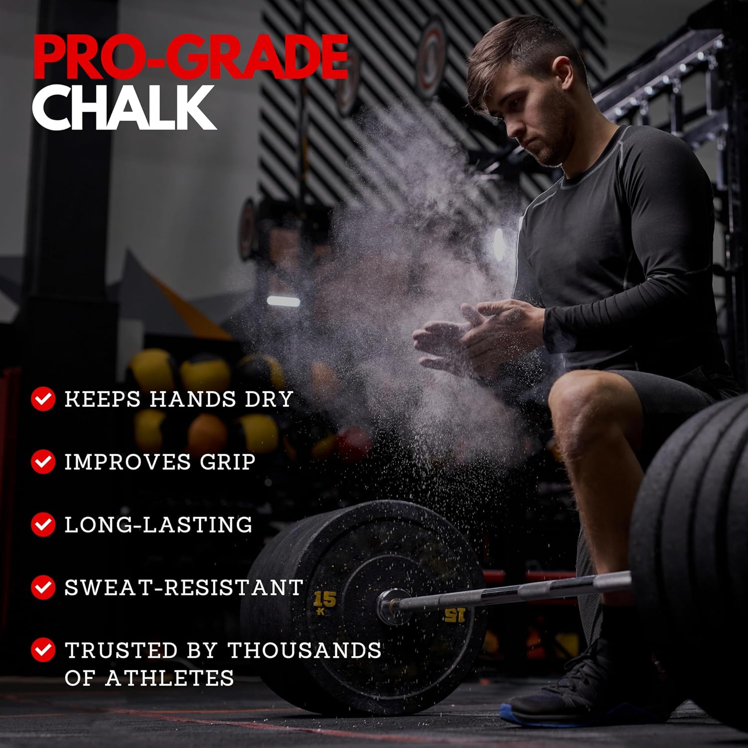 Gym Chalk - Chalk Powder for Climbing, Lifting, Gymnastics & More | Pure Magnesium Carbonate Hand Chalk Powder