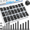 2236Pcs Metric Screws Assortment Kit 32-Sizes M2/M3/M4/M5/M6 Nuts and Bolts Assortment Kit for Machinery, Furniture