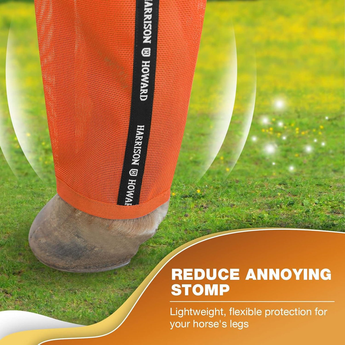 Loose-Fitting Horse Fly Boots UV-Protective, Breathable, Tear-Resistant Fine Mesh Leggins Stay-on Comfortable Fly