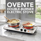 Electric Double Burner, 1700W Coil Hot Plate, Silver BGC102S