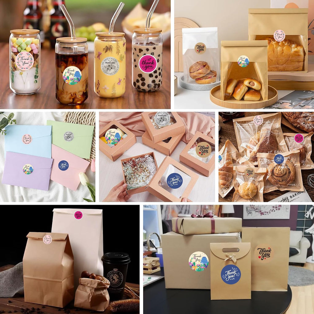 Thank You Stickers Rolls 3000 Pcs,6 Rolls of 500 Sheets Each