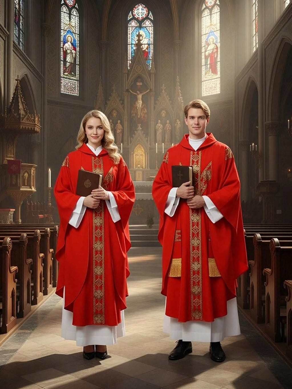 Church Catholic Priest Chasubles Vestments for Church Mass Vestments Robe with Stole