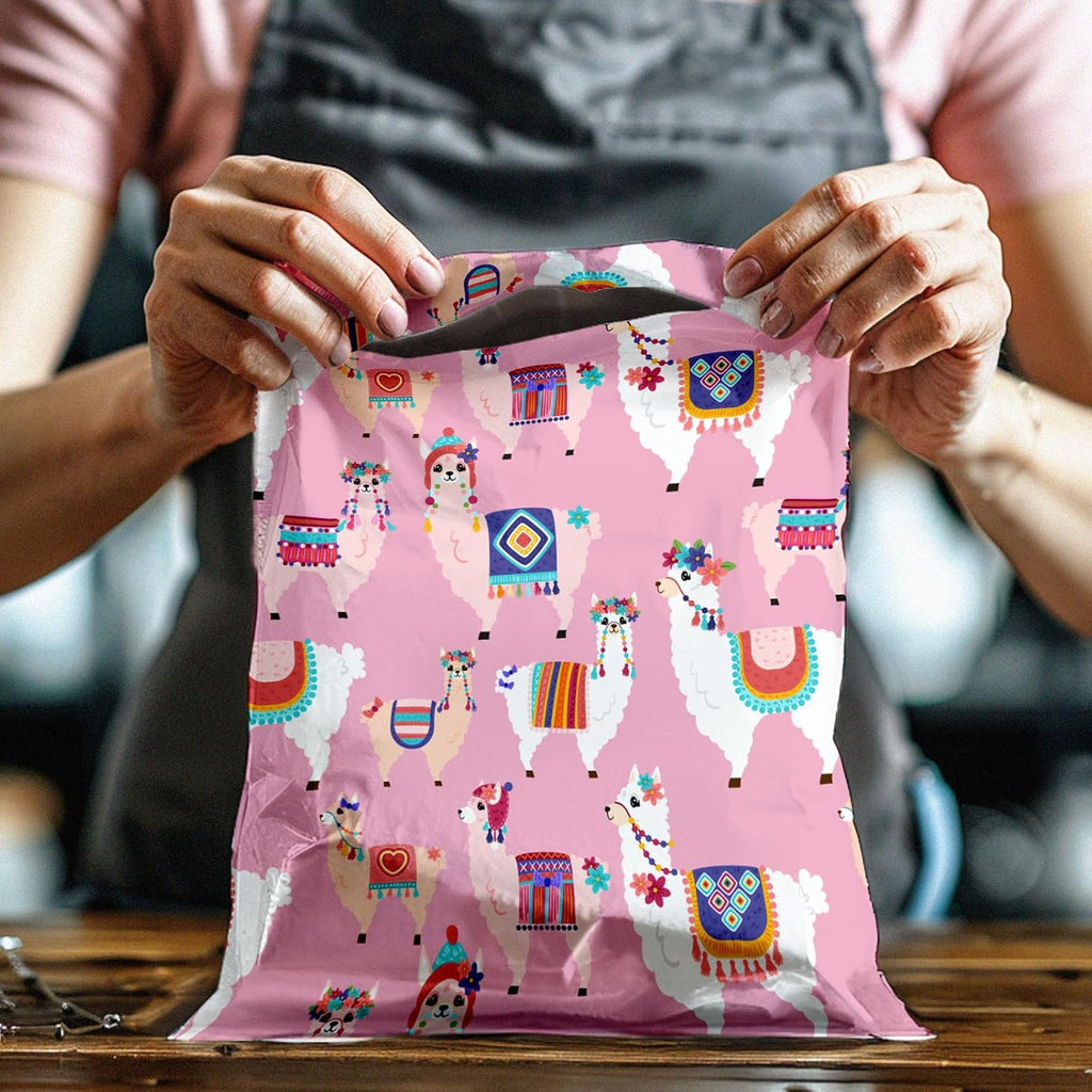 12x15 (50) Pink Llama Designer Poly Mailers Shipping Envelopes Premium Printed Bags