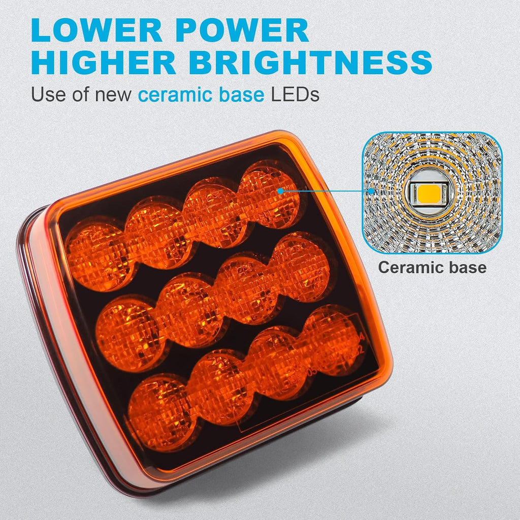 W02 Magnetic Flashing Lights, Wireless Strobe Lights,Amber | Class I | Tool-Free | 8 Hours Runtime | Led Warning