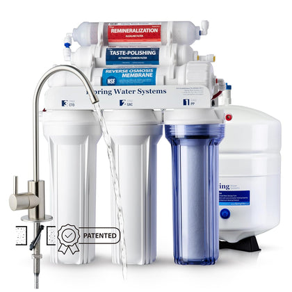 RCC7AK-BN NSF Certified, 75 GPD, Alkaline 6-Stage Reverse Osmosis System, pH+ Remineralization RO Water Filter System