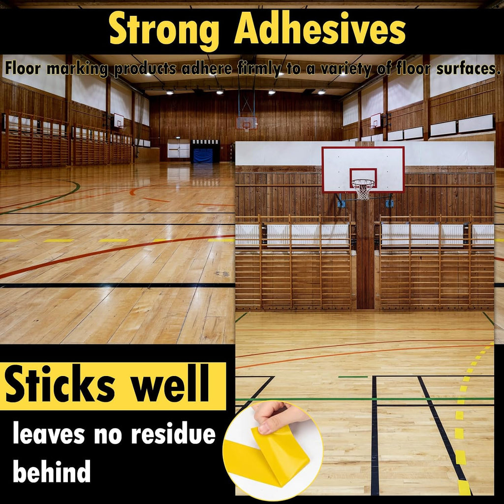 6 Rolls 2"x 33 Yds Yellow Floor Marking Tape and Dance Splicing Tape