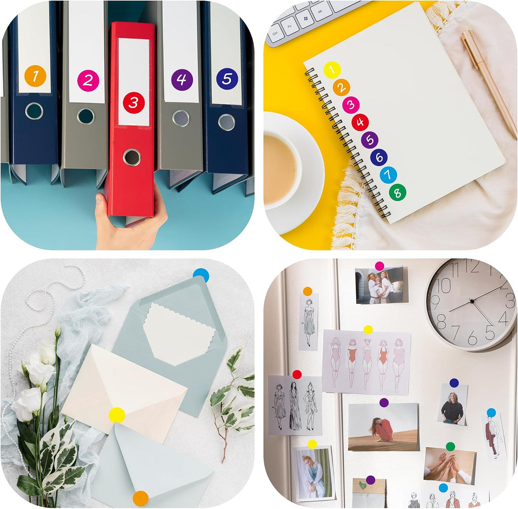 Colored Dot Stickers,4000 PCS(8 Rolls, 3/4")