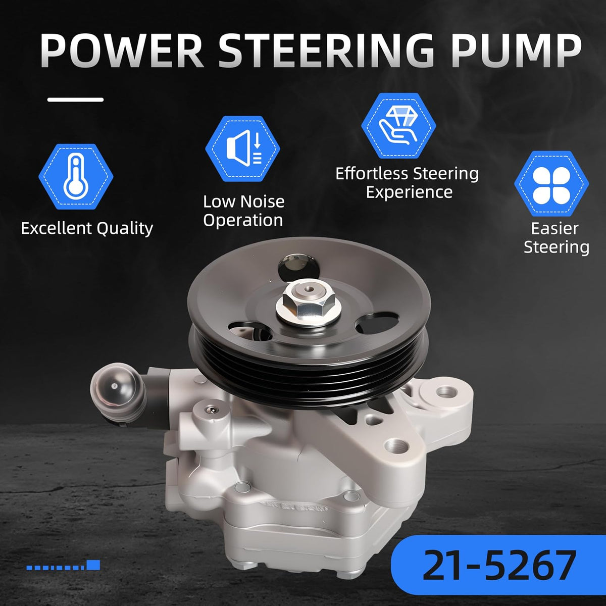Power Steering Pump with Pulley for Honda Civic L4 1.7L 2001-2005