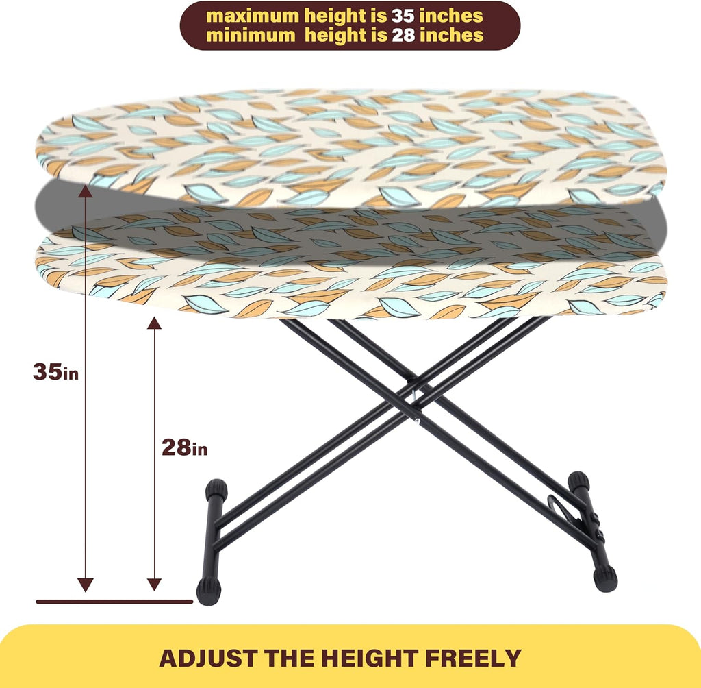 Ironing Board 43x13, Heat Resistant Cover, Heavy Sturdy Legs | 7 heights 28-35"·Rock-solid metal