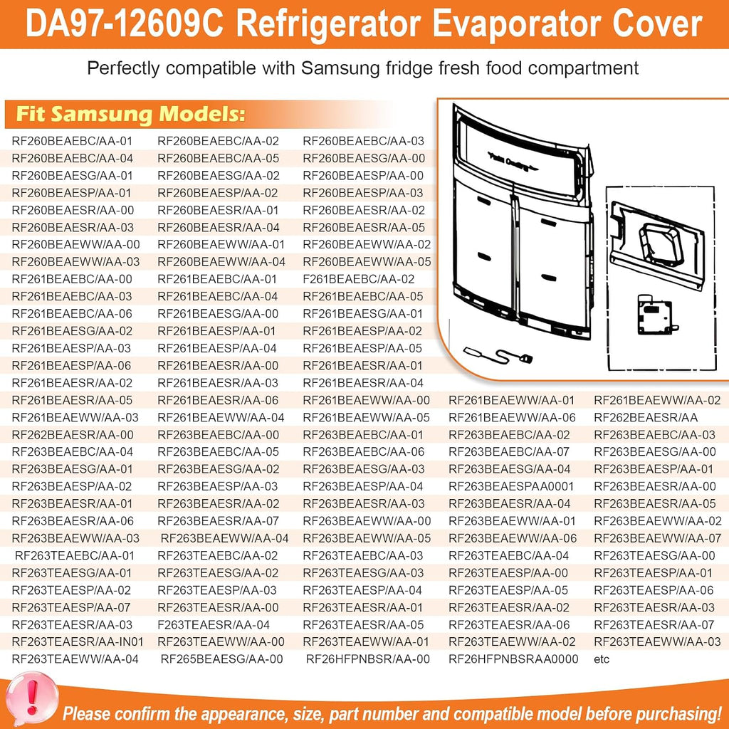 DA97-12609C Fridge Evaporator Cover Fan for Samsung RF260BEAESR RF263BEAESR