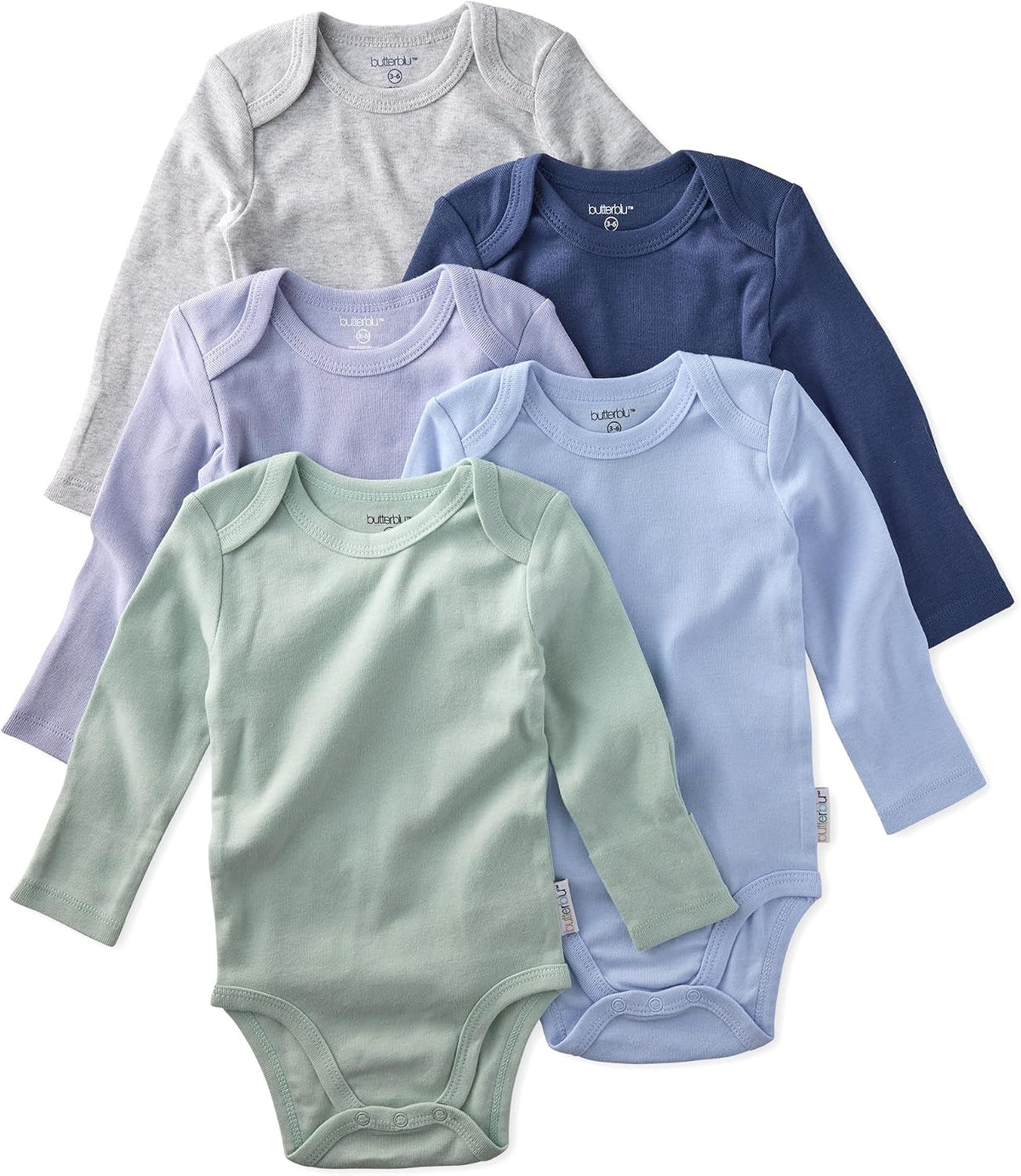 Blake 5-Pack Long Sleeve Bodysuits 100% Organic Cotton, Unisex